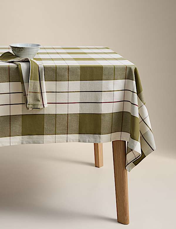 Cotton Rich Checked Tablecloth - DE