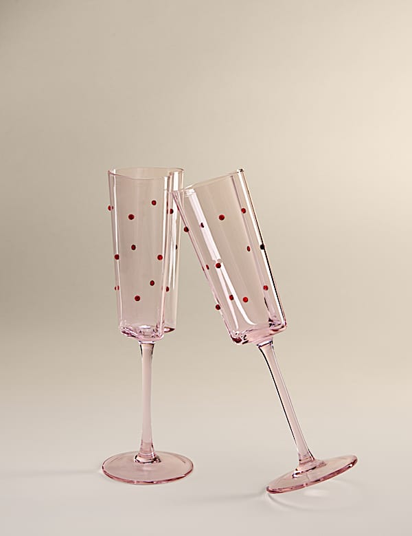 Lot de 2 fl&ucirc;tes &agrave; champagne en forme de c&oelig;ur - BE