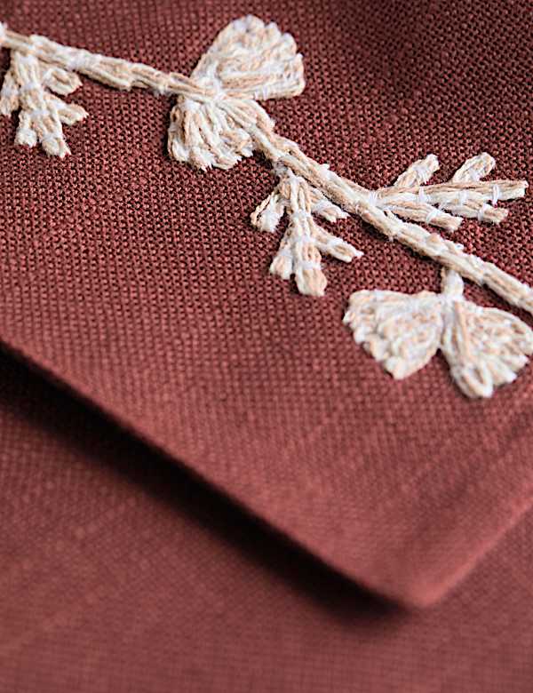 Set of 2 Pure Cotton Embroidered Placemats - FI