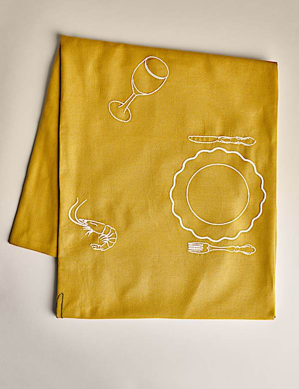 Pure Cotton Bistro Embroidered Tablecloth - BE