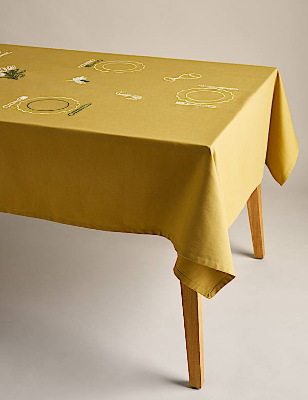Pure Cotton Bistro Embroidered Tablecloth - VN