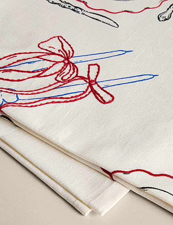 מפת שולחן Bistro מכותנה טהורה עם רקמה - IL