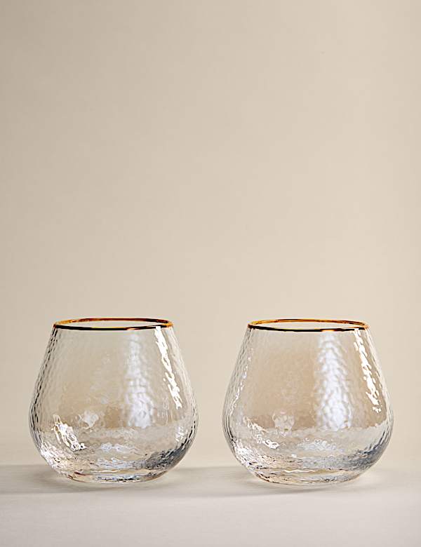 Set of 2 Hammered Lustre Tumblers - DK