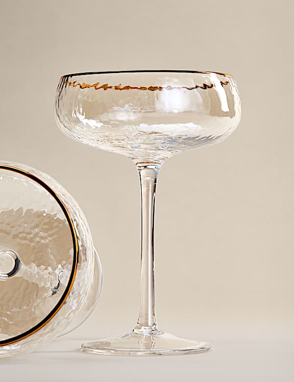 Set of 2 Hammered Lustre Coupe Glasses - ES