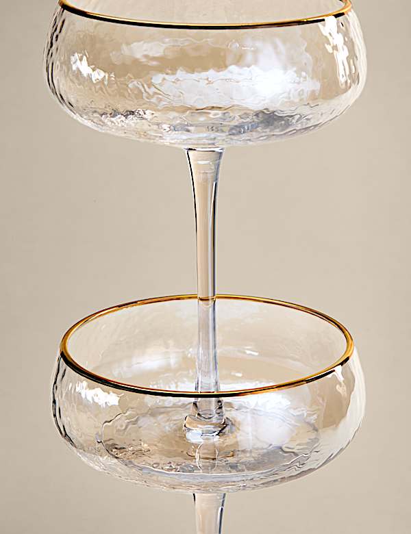 Set of 2 Hammered Lustre Coupe Glasses - ES