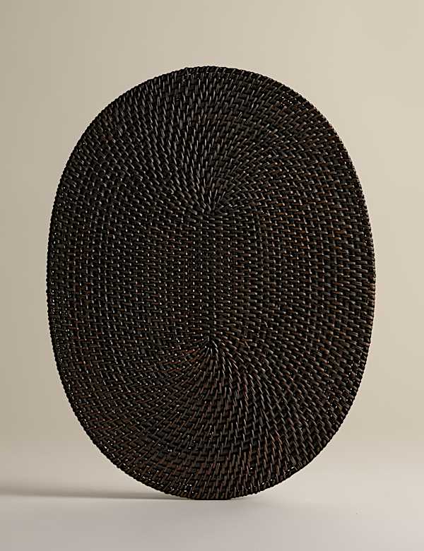 Set of 2 Rattan Oval Placemats - AU