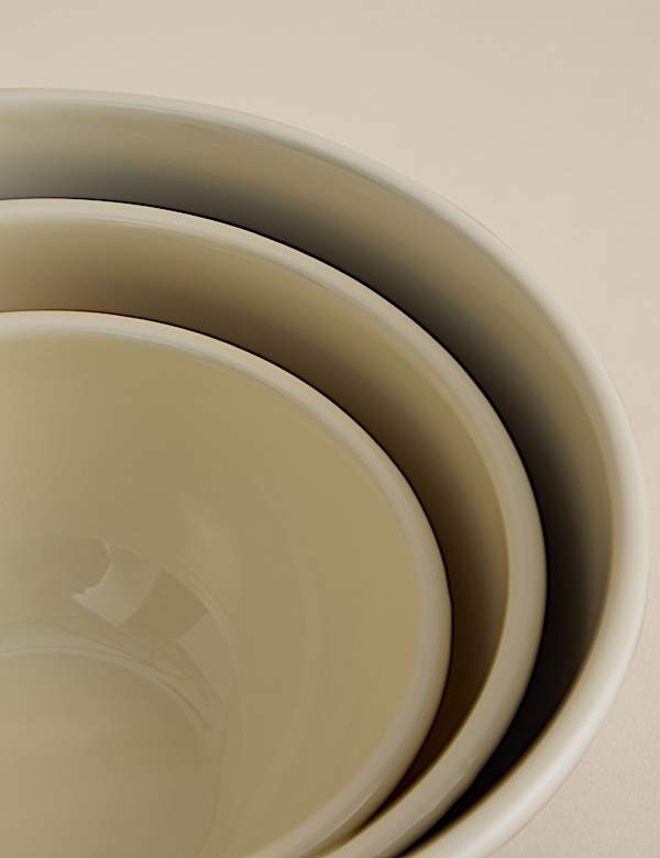 Set van 3 emaillen gestapelde mengkommen - NL