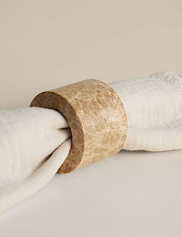 Set of 4 Stone Napkin Rings - BN
