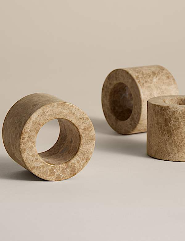 Set of 4 Stone Napkin Rings - BN