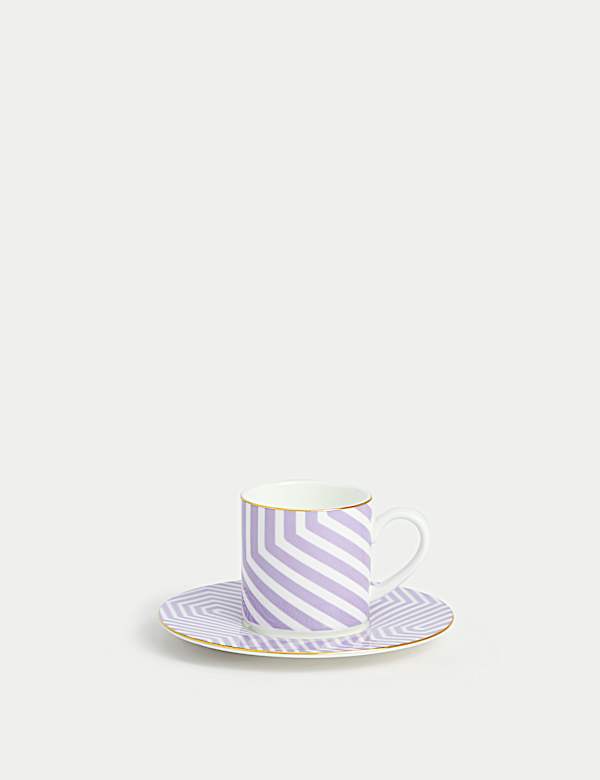 Bone China Geometric Espresso Cup & Saucer - PL