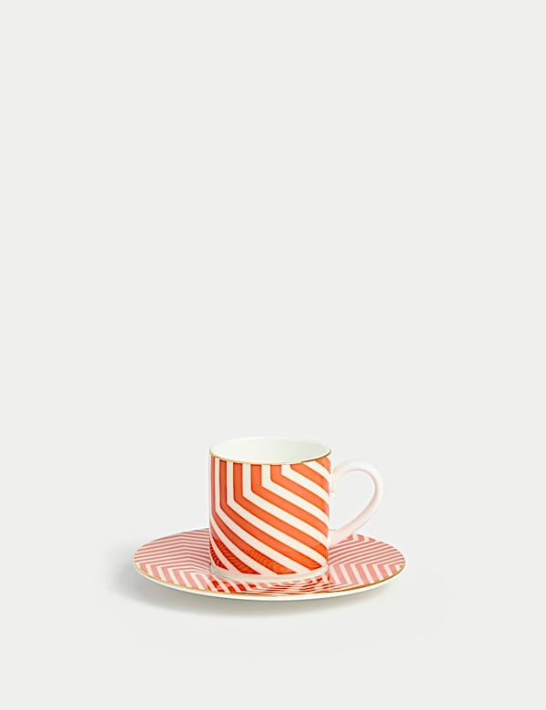 Bone China Geometric Espresso Cup & Saucer - BG