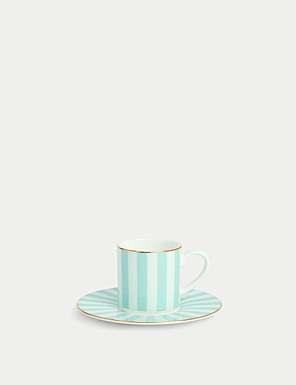 Bone China Striped Espresso Cup & Saucer - NZ