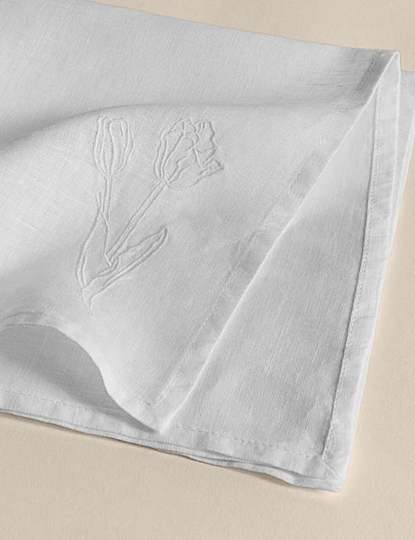 Set van 2 katoenen geborduurde servetten - BE