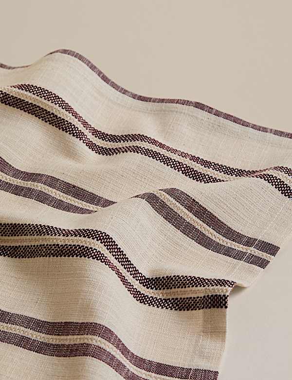 Set of 4 Cotton Rich Striped Napkins - BN