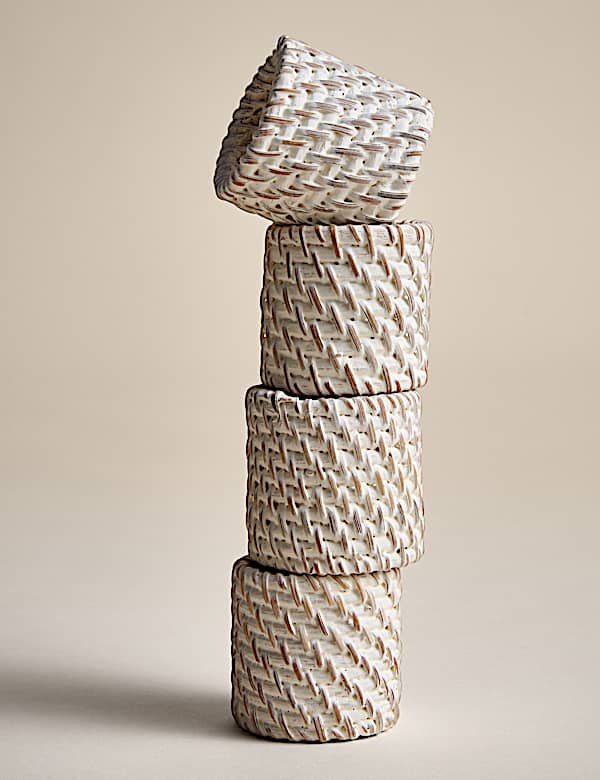 Set van 4 rotan servetringen - BE