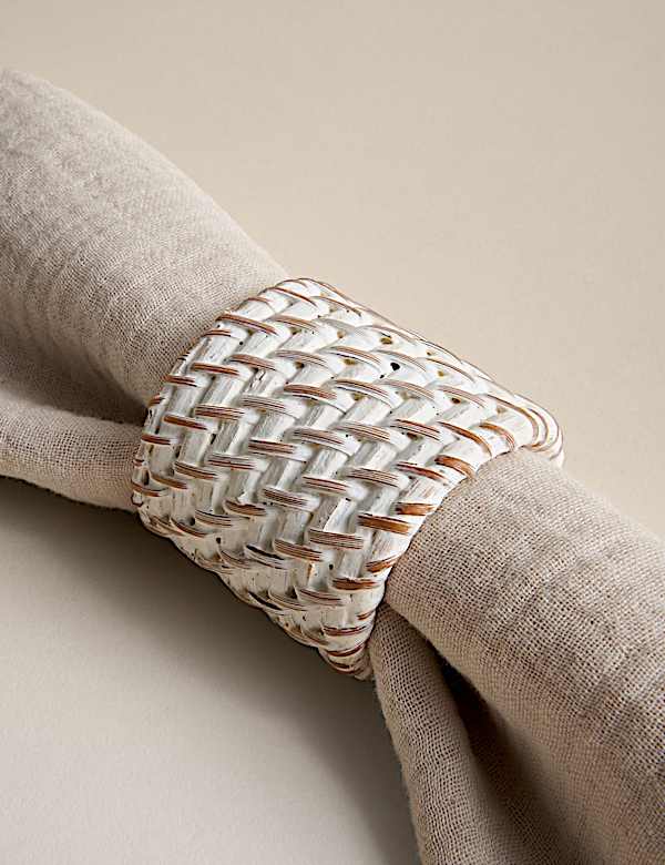 Set van 4 rotan servetringen - BE