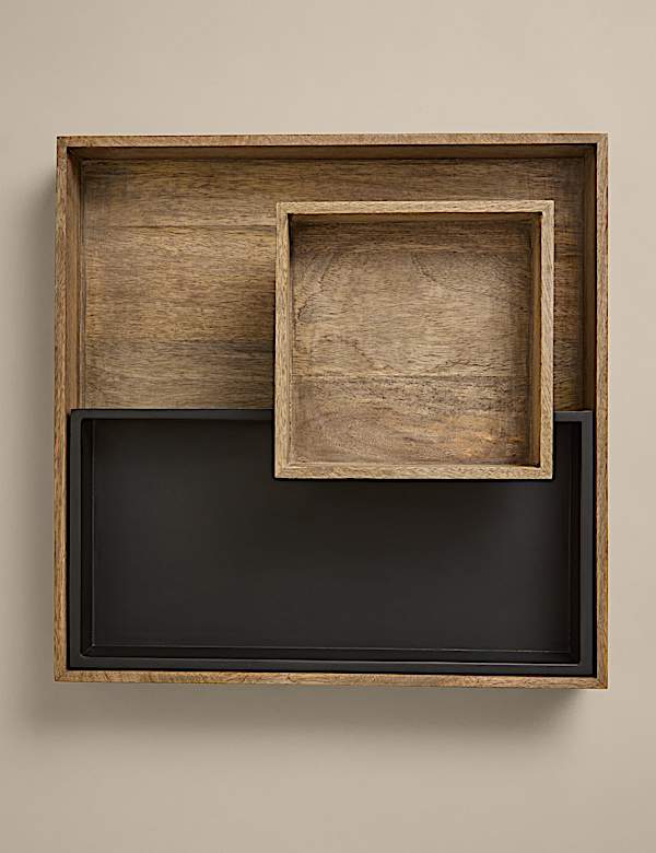 Wooden Nesting Coffee Tray - NO