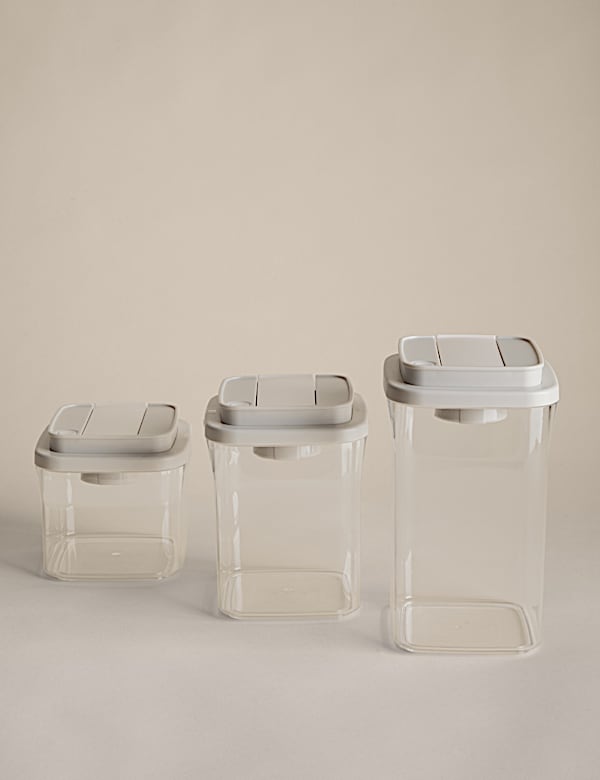 Set of 3 Mixed Size Vacuum Seal Storage Jars - LT