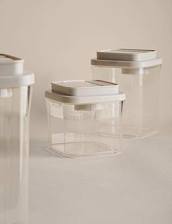 Set of 3 Mixed Size Vacuum Seal Storage Jars - LT