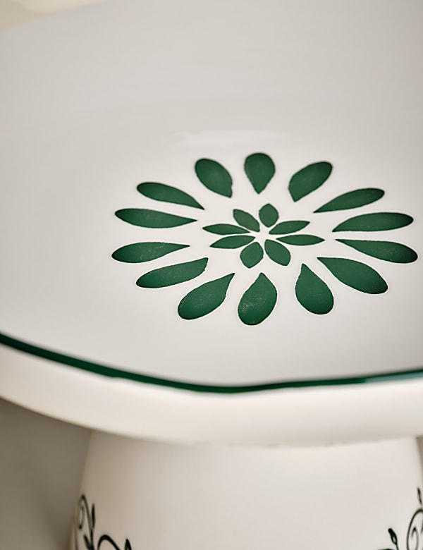 Hand Painted Footed Serving Bowl - NL