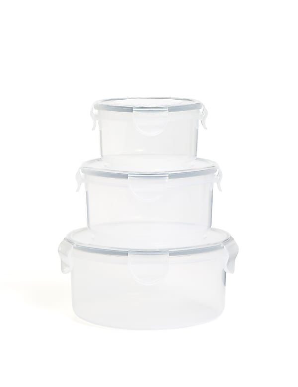 Set of 3 Round Clip Storage Containers - AU