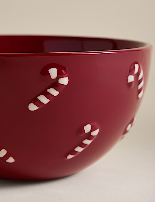 Small Candy Cane Serving Bowl - PL