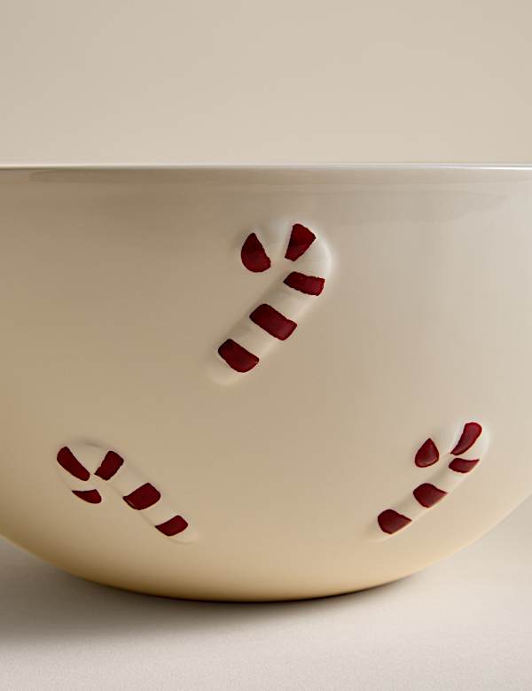Large Candy Cane Serving Bowl - EE