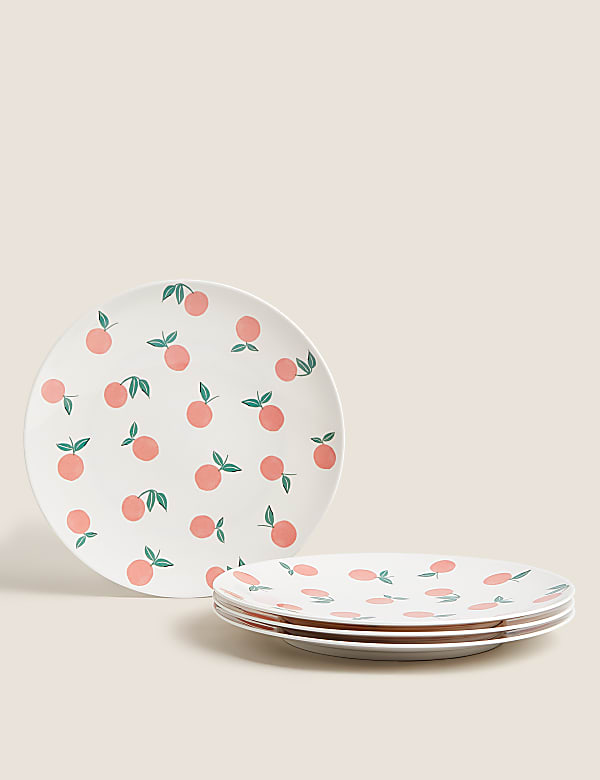 Set of 4 Oranges Picnic Dinner Plates