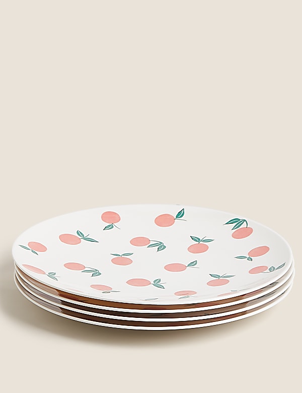 Set of 4 Oranges Picnic Dinner Plates