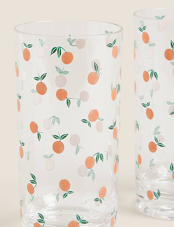 Set of 4 Oranges Picnic Highballs