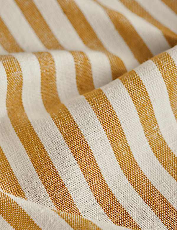Nappe en coton et lin &agrave; rayures - BE
