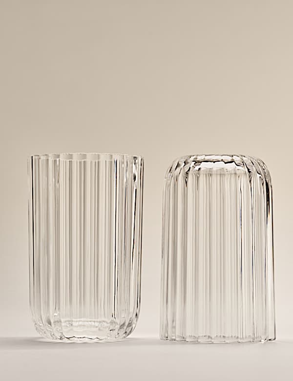 Set of 4 Ribbed Picnic Hi Ball Glasses - PT