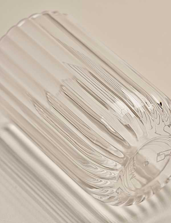 Set of 4 Ribbed Picnic Hi Ball Glasses - PT