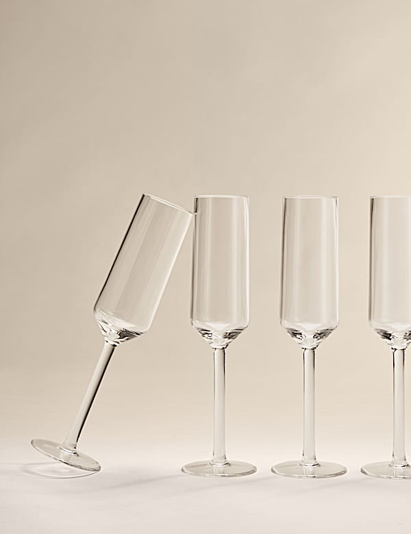 Set of 4 Angular Picnic Champagne Flutes - AL