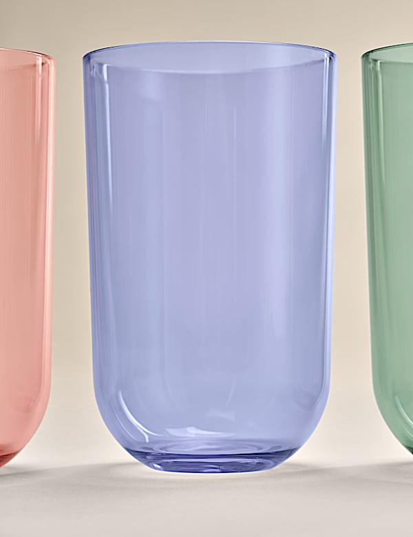 Set of 4 Rounded Picnic Hi Ball Glasses - GR