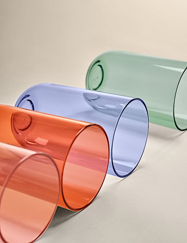 Set of 4 Rounded Picnic Hi Ball Glasses - GR