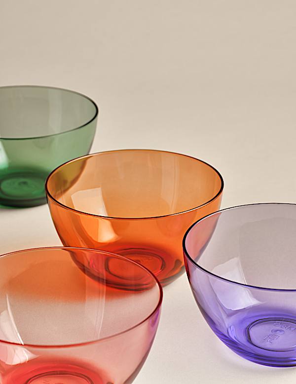 Set of 4 Rounded Picnic Cereal Bowls - IL