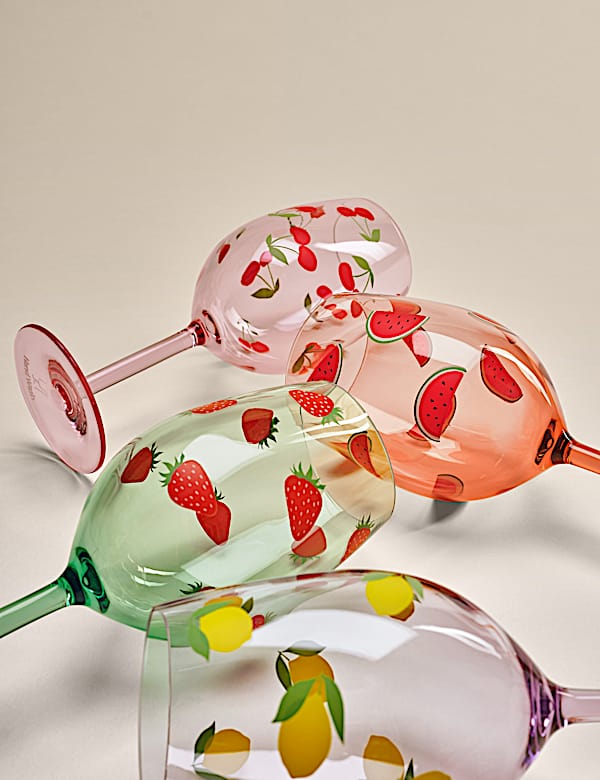 Set of 4 Summer Brights Picnic Wine Glasses - HU