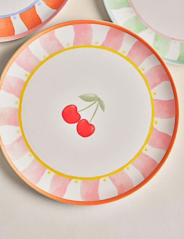 Set of 4 Summer Brights Icon Picnic Side Plates - CH