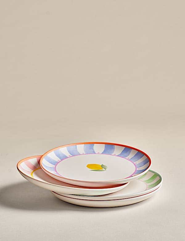 Set of 4 Summer Brights Icon Picnic Side Plates - CH