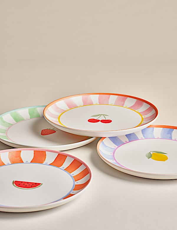 Set of 4 Summer Brights Icon Picnic Side Plates - CH