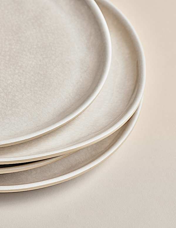 Set of 4 Linen Reactive Picnic Dinner Plates - JE