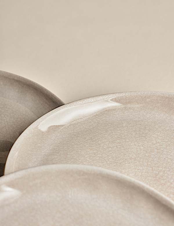 Lot de 4 petites assiettes émaillées couleur lin - FR