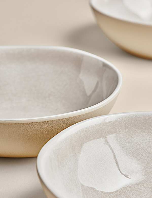 Lot de 4 bols à céréales émaillés couleur lin pour pique-nique - FR