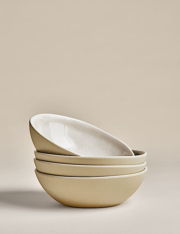 Lot de 4 bols à céréales émaillés couleur lin pour pique-nique - FR