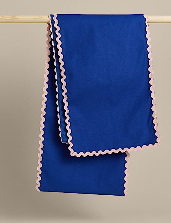 Cotton with Linen Ric Rac Table Runner - CH