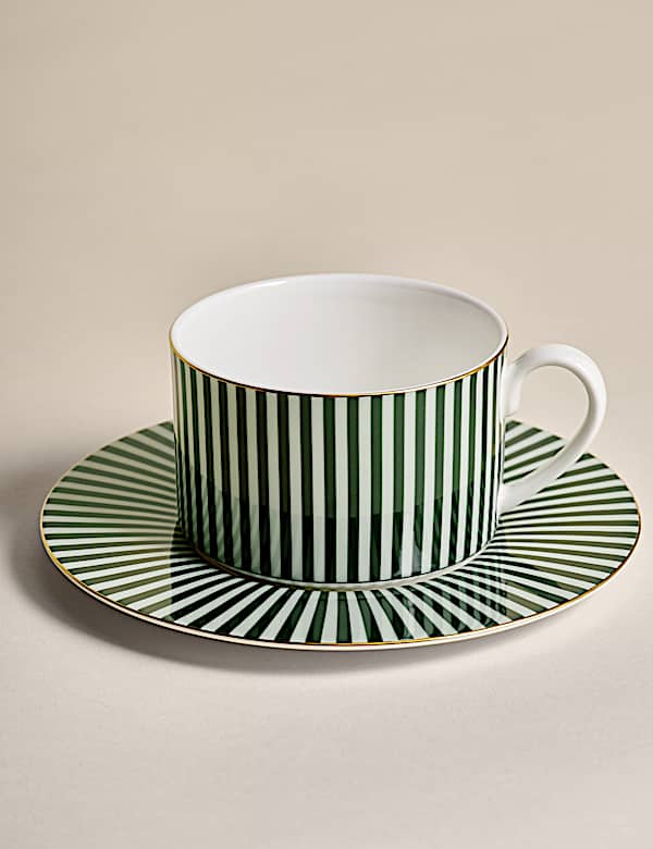 Hampton Stripe Cup & Saucer - CZ