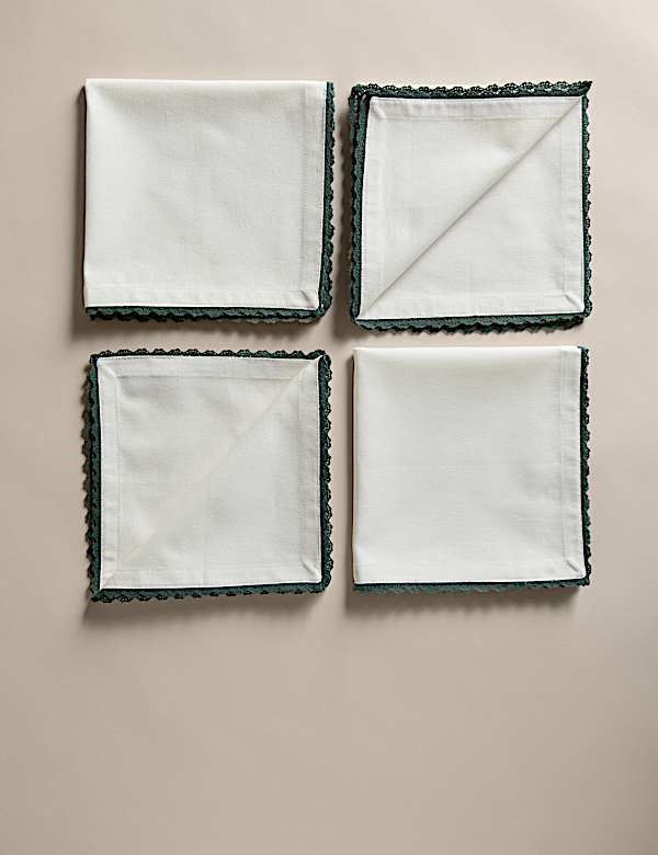 Lot de 4 serviettes de table 100 % coton - BE