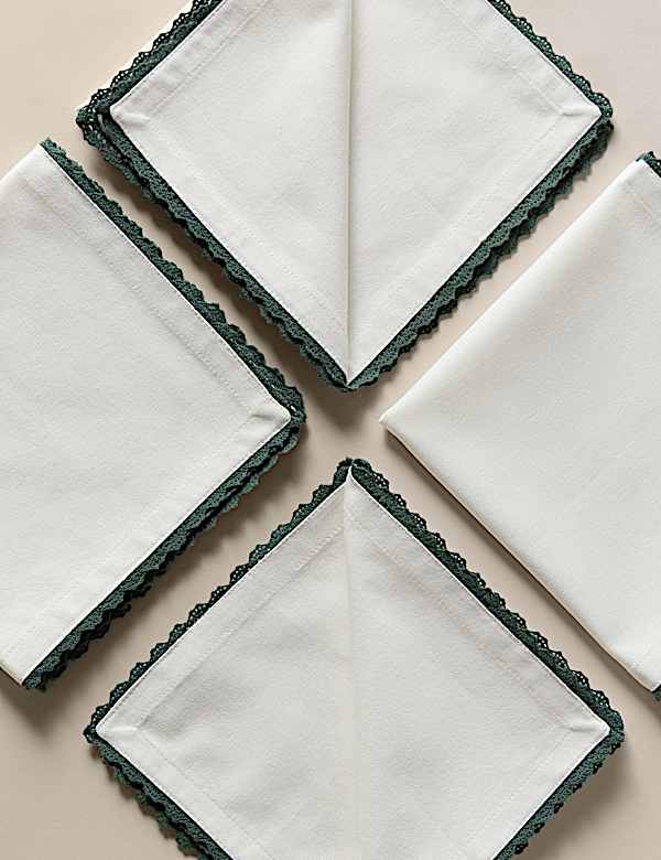 Set of 4 Pure Cotton Napkins - BN