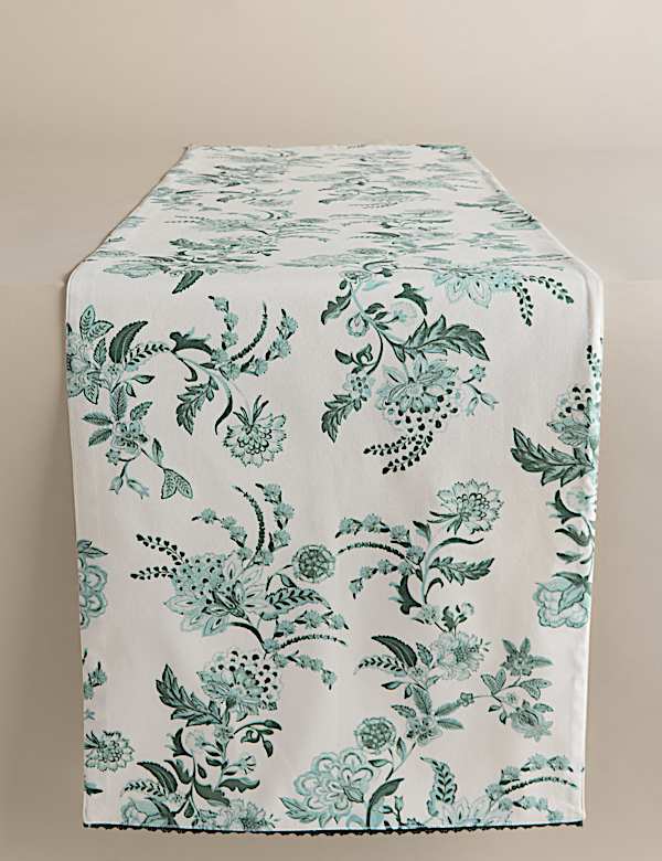 Chemin de table 100 % coton Chintz à motif fleuri - FR